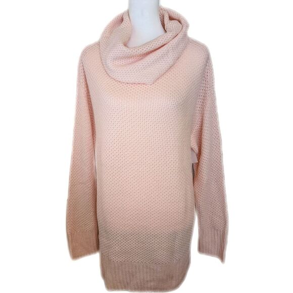 Sanctuary loose knit light pink cowl turtleneck sweater NWT, oversized S - Picture 1 of 9